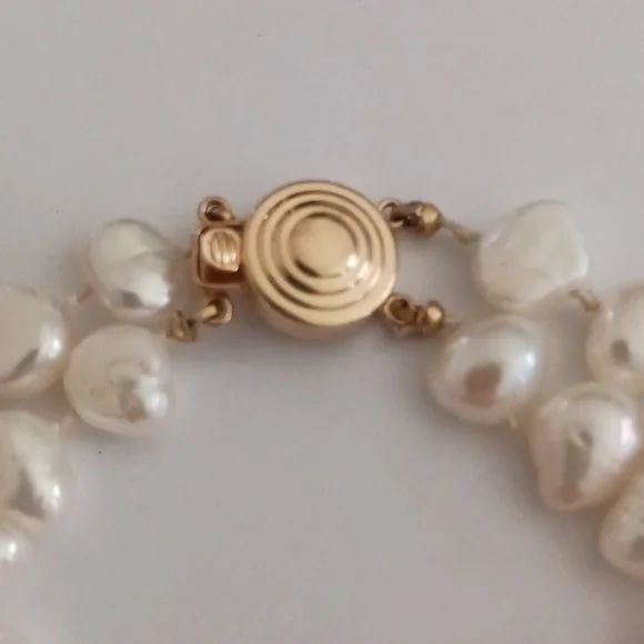 14k double strand pearl bracelet